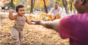 child running toward parent